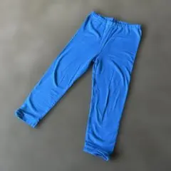 ☆140 UNIQLO 青 スパッツ 5分丈 レギンス 綿 シンプル ブルー☆