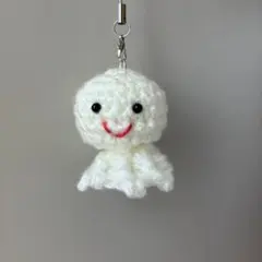 てるてるぼうずのチャームキーホルダー　あみぐるみ　明日天気にな~れ