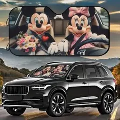 ミッキー ミニー 車用サンシェード UVカット 日除け 断熱 吸盤付き