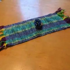 手織り生地テーブルセンター敷物にいかが送料込みハンドメイド