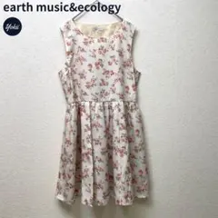 未使用 アースミュージック＆エコロジー 花柄ノースリーブワンピース Lサイズ