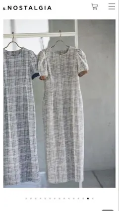 【mana maruyamaさんコラボ】ツイードライクパフスリーブワンピース