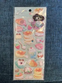 【正規品】光る！もっちもちシール ねこ パンケーキ 蓄光 ストーン【クーリア】