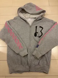 古着VENICE13 ジップパーカー グレーLサイズ（USサイズ）