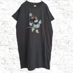 イーハイフンワールドギャラリー】半袖 Tシャツ ひざ丈ワンピースダークグレーFのサムネイル