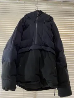 Niko and アノラックプルオーバー黒ダウン　サイドジップ　ドローコード付