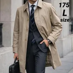 L★BURBERRYS 比翼 ステンカラーコート チェック柄ライナー付 ベージュ