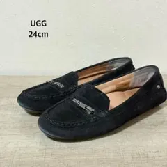 UGGスウェードローファー 24cm ブラック