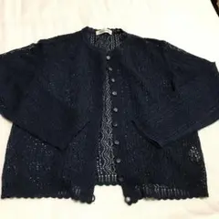 美品　カーディガン　濃紺のサムネイル