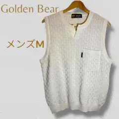 ☘️Golden Bear ♡美品♡ メンズ 【M】ベスト ベージュ アクリル 麻