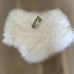 LEATHER SOLE ホワイトファーストール　レザー羽毛　成人式