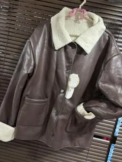 しまむら 合成皮革 ボアジャケット アウター コラボ