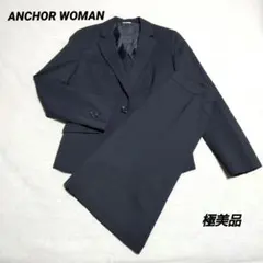 アンカーウーマン セットアップ スカート 紺 ストライプ ９ ウォッシャブル