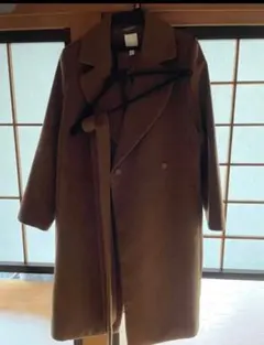 ブラウン ダブルブレスト チェスターコート