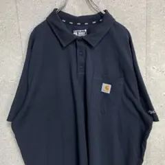 カーハート　胸ポケット　ネイビー　ポロシャツ　半袖Tシャツ ビックサイズ2XL