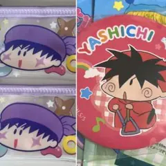 ミルモでポン！クリアポーチ ＆ 缶バッジ風ミラー ヤシチ サスケ