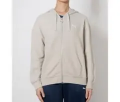PUMA ベージュ メッシュ フード パーカー ジャケット
