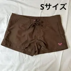 ロキシー 水着 短パン ショートパンツ ブラウン た茶色 Sサイズ