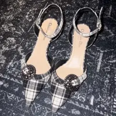 Christian Dior チェック柄 パンプス 37.5のサムネイル