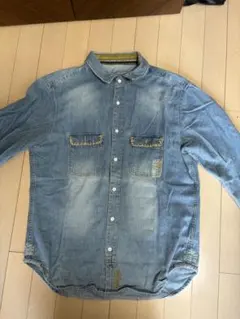 デニムシャツ 長袖 ボタンアップ