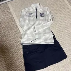 ゴルフウェア FILA チェック柄 トップスL マリクレールゴルフスカート