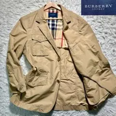 【美品】バーバリー　テーラードジャケット　ベージュ　メガチェック　LL
