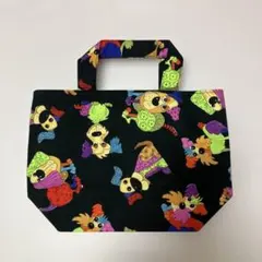 ロラライハリス／イラストトートバッグ ／カラフル犬