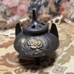 銅 蓮の型 香炉 工芸品 蓮華香炉 宣徳炉 香道具 置物 小物入れ - メルカリ