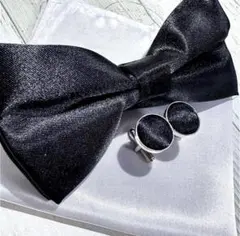 セット割蝶ネクタイ　黒　メンズ　結婚式用　新郎　フォーマルセット　Jxa