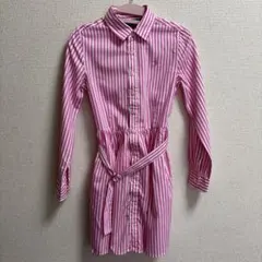 ラルフローレン　ストライプ長袖ワンピース　サイズ10