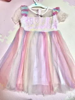 カラフルなチュールワンピース 120センチ