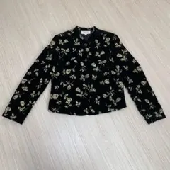 MANICA MYS ベロア ジャケット 花柄 ブラック M レトロ ビンテージ