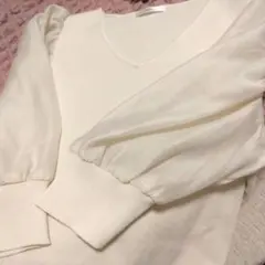 index パフスリーブ ニット ホワイト