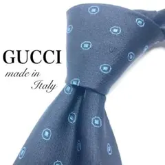 ★【極美品】 GUCCI 小紋柄 ネクタイ ネイビー シンプル 綺麗め