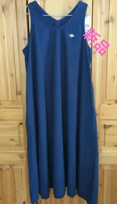 DANTON ダントン　 Vネック ワンピース　コットン　インディゴ