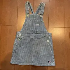 mikihouse DOUBLE.B ストライプ ジャンバースカート 120cm