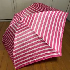 ケイトスペード・軽量 雨用 折傘 折り畳み傘（ボーダー ピンク・東レのトレカのサムネイル