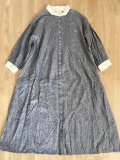 限定品希少✨ SamansaMos2 35th 綿麻ピンタックワンピース デニム