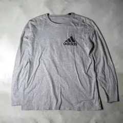 アディダス 長袖 Tシャツ グレー M〜L相当 綿100% ロンT ロゴのサムネイル