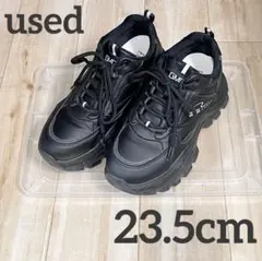 レディース 厚底スニーカー ブラック 23.5cm