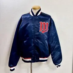 USA製 80s STARTER スターター ナイロンスタジャン XL ネイビー