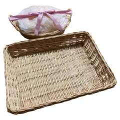 【新品未使用】バスケット かご 2点セット　大きいサイズ　長方形 オーバル型