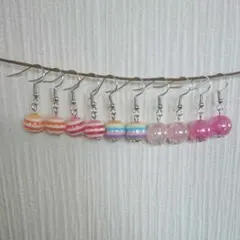 メルカリ便【hm76】5点セット 一粒ピアス ピンク系