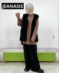 JEANASIS オーバーサイズ 長袖シャツ ブラウン フリーサイズのサムネイル