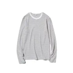 UNIQLO ソフトリブボーダークルーネックT