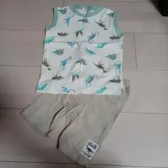 恐竜総柄上下半袖短パンセット 90cm