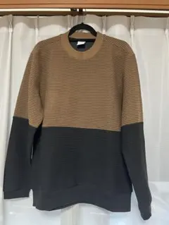 リブ編みブラウン・ブラックセーター