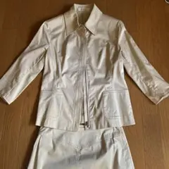 ELLE クリーム色 ジャケット スカートセット