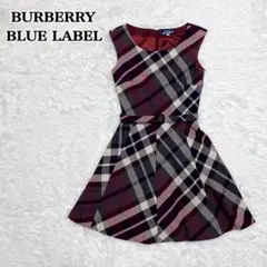 BURBERRY BLUE LABEL ノースリーブワンピース レッドチェック - メルカリ