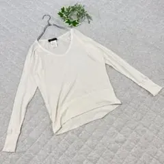 【Free】薄手ニット シンプル カジュアル オフィス 柔らかい　オシャレ